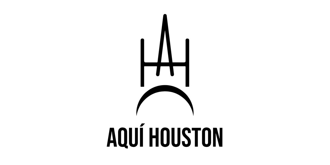 Aquí Houston logotip del soci