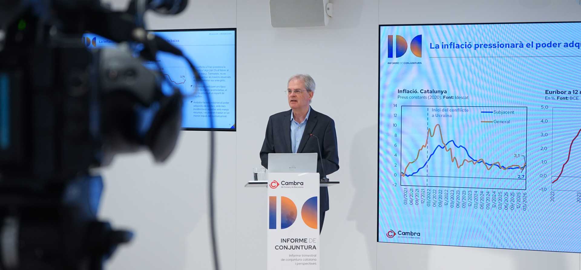 La Cambra revisa a la baixa la previsió de creixement en dues dècimes (2,2%) i la inflació amb un punt a l’alça (3,0%)